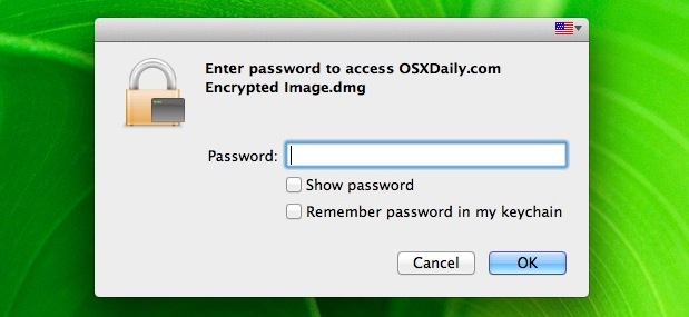 open password protected dmg